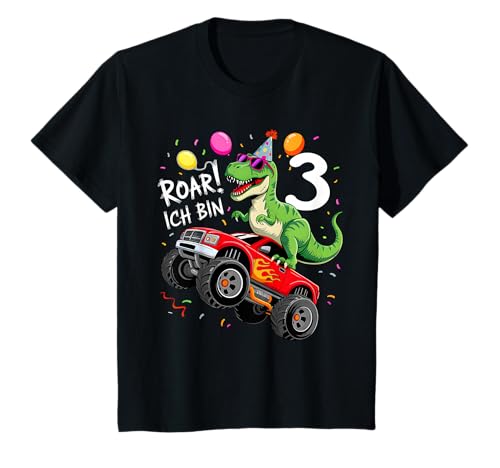 Kinder Geburtstag 3 Jahre Dinosaurier Monster Truck Jungen Mädchen T-Shirt Kinder Geburtstag 3 Jahre Dinosaurier Monster Truck Jungen Mädchen T-Shirt von 3 Jahre Geburtstag Dinosaurier Monster Truck