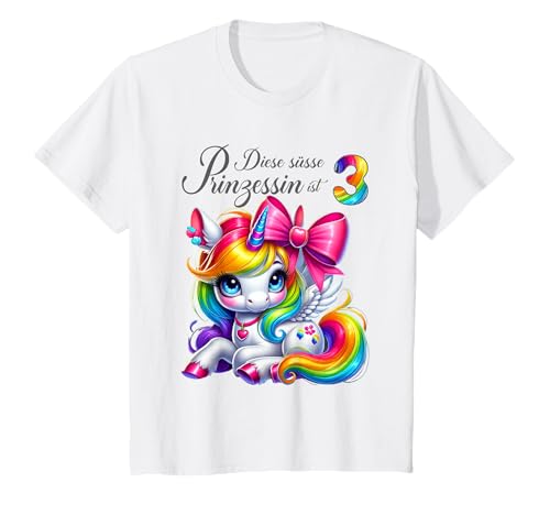 Kinder Einhorn Geburtstags Party für Mädchen Girls zum 3 Geburtstag T-Shirt Kinder Einhorn Geburtstags Party für Mädchen Girls zum 3 Geburtstag T-Shirt von 3 Jahre Mädchen Einhorn Geburtstagsgeschenk Girl