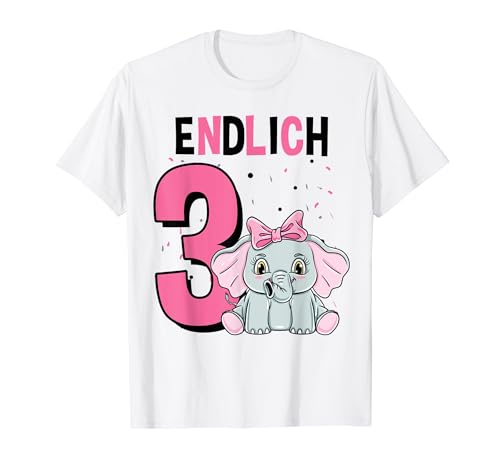 3 Jahre alt Elefant Mädchen Geburtstag T-Shirt 3 Jahre alt Elefant Mädchen Geburtstag T-Shirt von 3 Jahre alt Elefant Mädchen Geburtstag