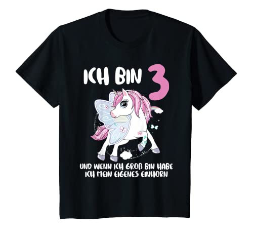 Kinder 3 Jahre süßes Einhorn Einhörner Junge Mädchen 3. Geburtstag T-Shirt von 3 Jahre süßes Einhorn Junge Mädchen 3. Geburtstag