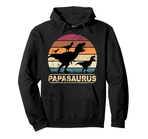 Papasaurus Dinosaurier - Papa von drei Kinder Dino Drillinge Pullover Hoodie Papasaurus Dinosaurier - Papa von drei Kinder Dino Drillinge Pullover Hoodie von 3 Kinder Familien Vatertag Geschenk Ideen