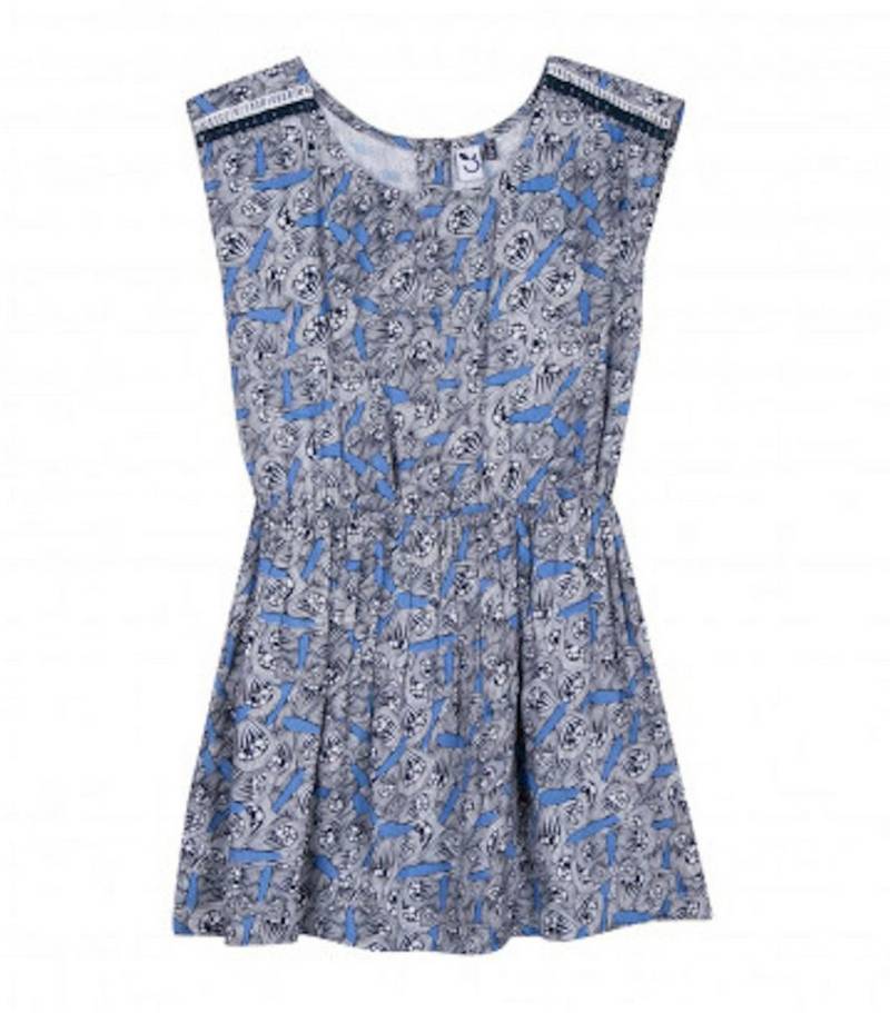 3 Pommes A-Linien-Kleid Kleid 3 Pommes Blue Love Trägerkleid Schmetterlinge marine (kein Set, 1-tlg) Markenlabel von 3 Pommes