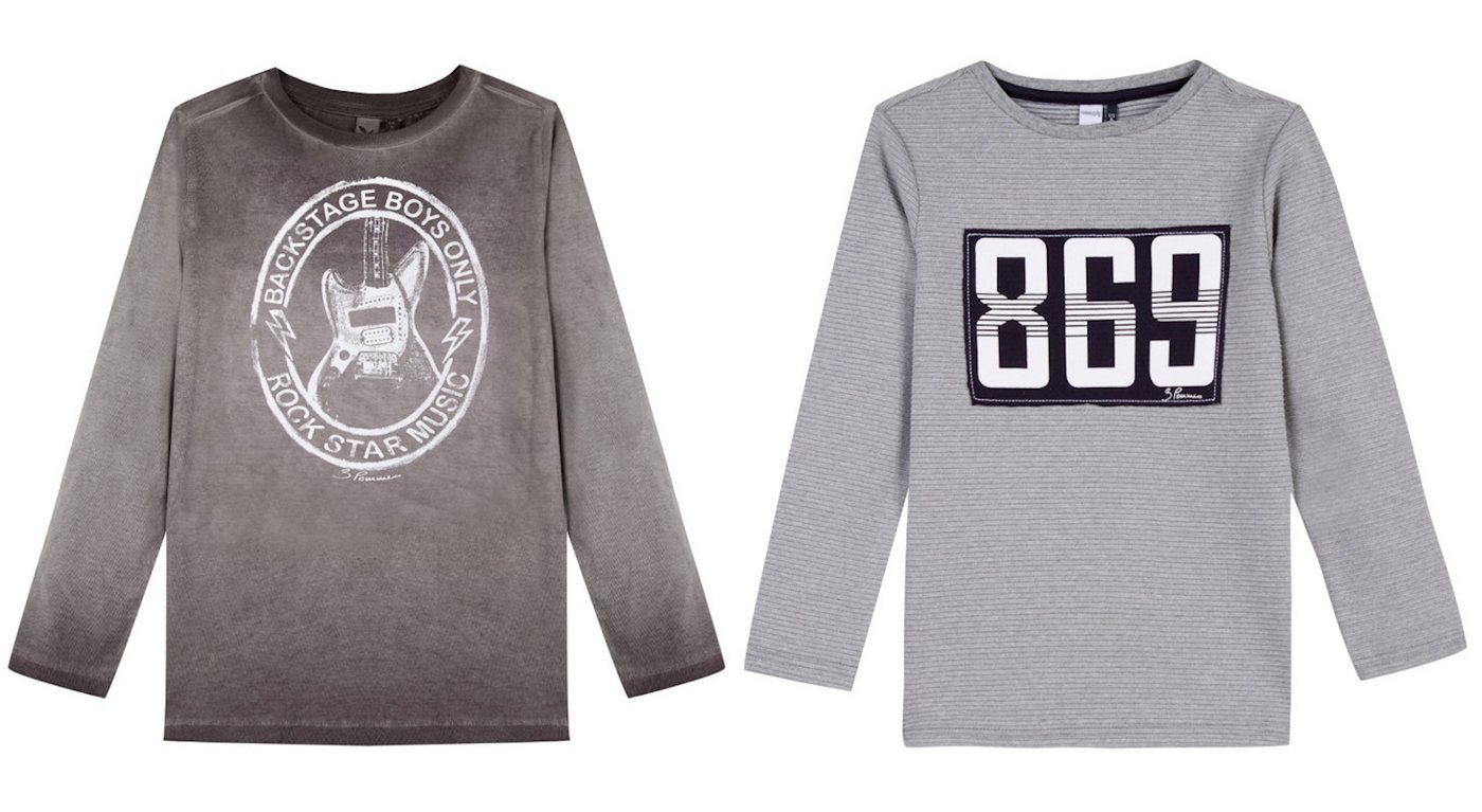 3 Pommes Langarmshirt 3 Pommes Jungen 2er Langarmshirt Gr. 104 (1-tlg) von 3 Pommes