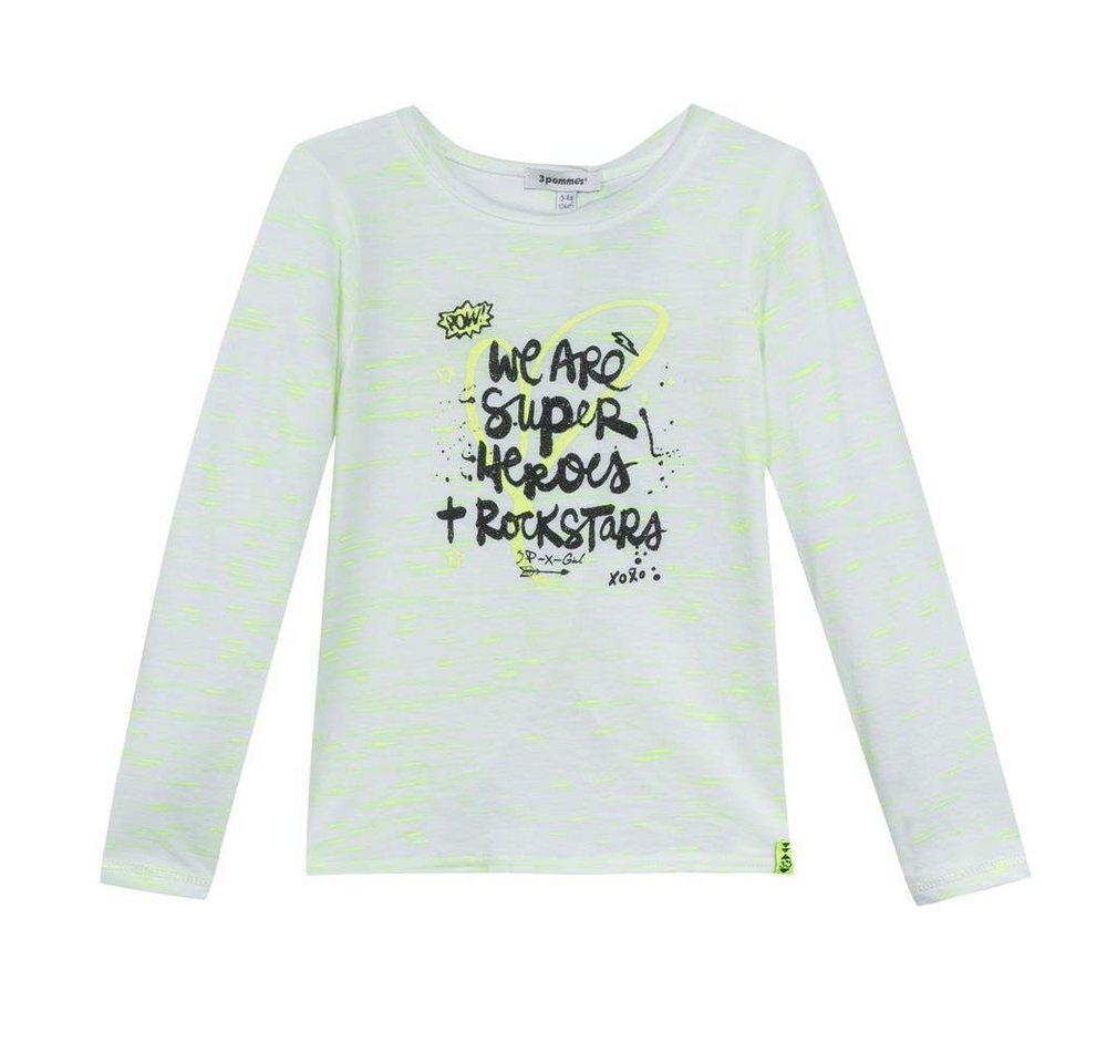 3 Pommes Langarmshirt Langarmshirt 3 POMMES Mädchen Sommershirt jaune fluo (1-tlg) von 3 Pommes