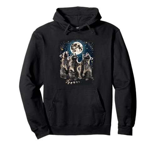 Racoon Moon Heulender Waschbärkopf für Männer Frauen Kinder Waschbär Pullover Hoodie von 3 Racoon Shirt Moon Howling Cute Racoon Shirts Fun