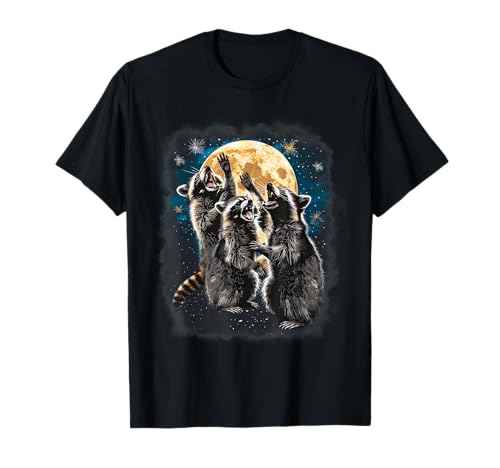 Racoon Moon Heulender Waschbärkopf für Männer Frauen Kinder Waschbär T-Shirt Racoon Moon Heulender Waschbärkopf für Männer Frauen Kinder Waschbär T-Shirt von 3 Racoon Shirt Moon Howling Racoon Shirts Funny