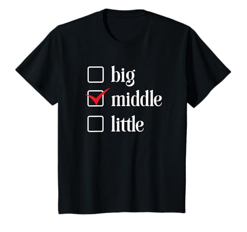 Kinder Big MIDDLE Little Checkbox matching for siblings T-Shirt von 3 Sibling Designs