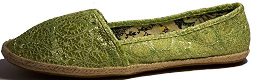 3-W-Hohenlimburg Pfiffige Ballerinas im Espadrilles - Stil in hellgrün. EIN echter Blickfang. Damenschuhe, BAL105. EIN echter Hingucker-Schuh. (Hellgrün, 35) von 3-W-Hohenlimburg