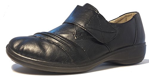 3-W-Hohenlimburg Schlicht-elegante Slippers Halbschuhe in Lederoptik, schwarz, Damenschuhe, HAL109, Schuh für Damen, in topmodischem Look, hier: Schwarz. (Schwarz, 38) von 3-W-Hohenlimburg