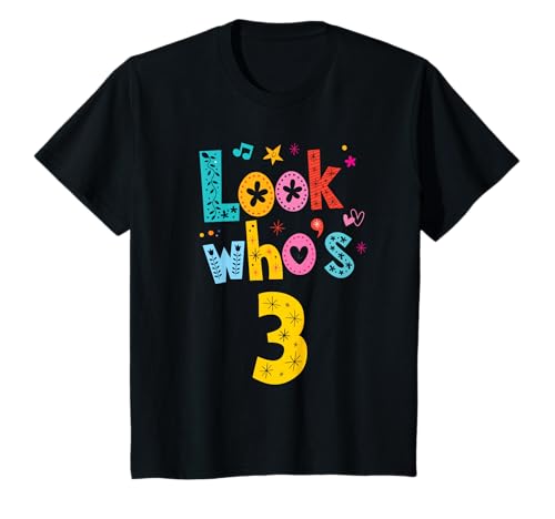 3. Geburtstagsparty, Motiv: Who's 3 Boy Girl T-Shirt von 3 Year Old 3rd Birthday Toddler Boy Girl