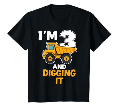 Kinder I'm 3 and Digging It - Construction Truck 3rd Birthday Boys T-Shirt Kinder I'm 3 and Digging It - Construction Truck 3rd Birthday Boys T-Shirt von 3 Years Old gifts