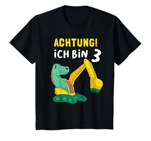 Bagger Dino Geburtstagsshirt 3 Jahre Jungs 3. Geburtstag T-Shirt von 3. Geburtstag Bagger Dino Jungs Geschenk-Ideen