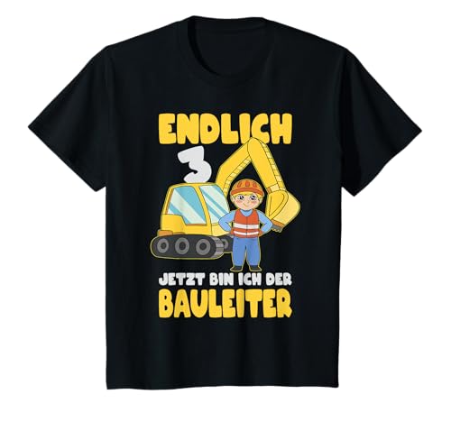 Kinder Endlich 3 Jetzt Bin Ich Der Bauleiter Geburtstag T-Shirt Kinder Endlich 3 Jetzt Bin Ich Der Bauleiter Geburtstag T-Shirt von 3. Geburtstag Geschenk 3 Jahre Kindergeburtstag