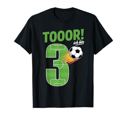 Fußball 3. Geburtstag Ich bin 3 Jahre Jungen Sohn Kinder T-Shirt von 3. Geburtstag Geschenke Mädchen