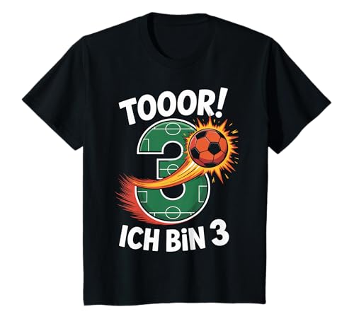 Kinder Toor Ich Bin 3 3.Geburtstag Fußball Junge 3 Jahre Cooles T-Shirt von 3. Geburtstag Junge Fußball Geschenkidee Tshirts