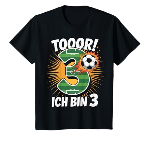 Kinder Toor Ich Bin 3 3.Geburtstag Fußball Junge 3 Jahre Cooles T-Shirt von 3. Geburtstag Junge Fußball Geschenkidee Tshirts