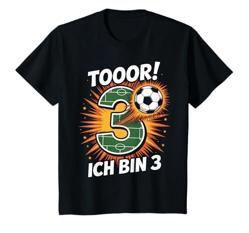 Kinder Toor Ich Bin 3 3.Geburtstag Fußball Junge 3 Jahre Cooles T-Shirt von 3. Geburtstag Junge Fußball Geschenkidee Tshirts