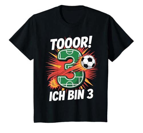 Kinder Toor Ich Bin 3 3.Geburtstag Fußball Junge 3 Jahre Cooles T-Shirt von 3. Geburtstag Junge Fußball Geschenkidee Tshirts