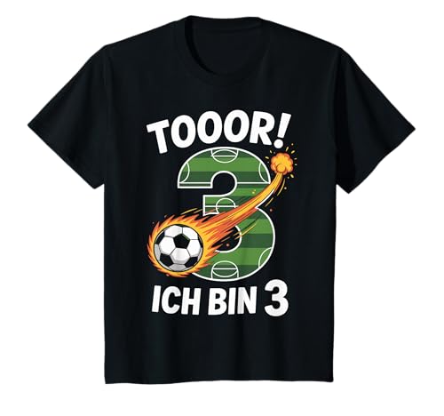 Kinder Toor Ich Bin 3 3.Geburtstag Fußball Junge 3 Jahre Cooles T-Shirt von 3. Geburtstag Junge Fußball Geschenkidee Tshirts