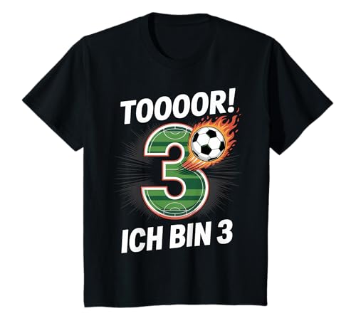 Kinder Toor Ich bin 3 3.Geburtstag Fußball Junge 3 Jahre Cooles T-Shirt von 3. Geburtstag Junge Fußball Geschenkidee Tshirts