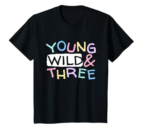 Young, Wild & Three Kinder 3 Jahre Geburtstag Bday T-Shirt von 3. Geburtstag Wilde Kinder Designs