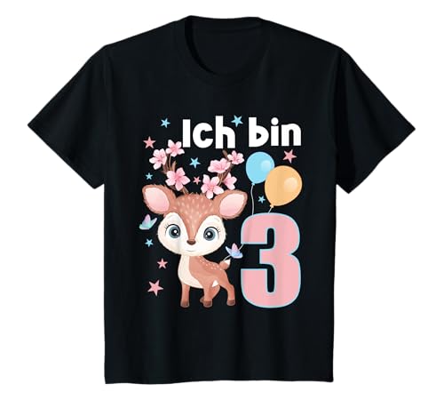 Kinder 3 Jahre alt Ich bin 3 Reh Rehe Hirsch 3. Geburtstag T-Shirt von 3.Geburtstag Ich bin 3 Reh Rehe Hirsch Outfits