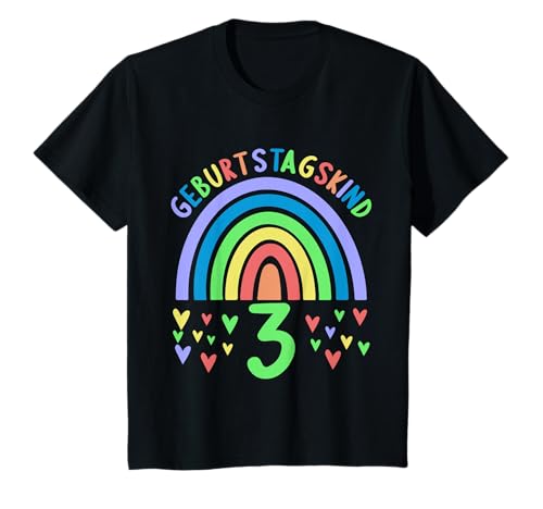 3 Jahre alt Junge Mädchen Rainbow Regenbogen 3. Geburtstag T-Shirt von 3.Geburtstag Rainbow Junge Mädchen Regenbogen