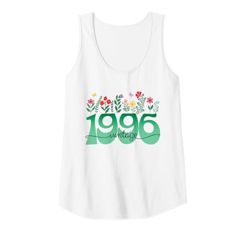 Damen Vintage 30 Jahre Jahrgang 1996 Blumen Geburtstag Frauen Tank Top von 30 Jahre Frau Geburtstag Jahrgang 1996 Ideen