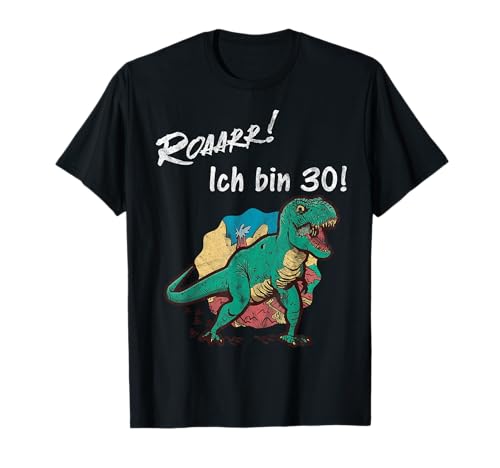 Geburtstag 30 Jahre Dinosaurier Männer Frauen Lustiges T-Shirt von 30 Jahre Geburtstag Dinosaurier Vintage Jahrgang
