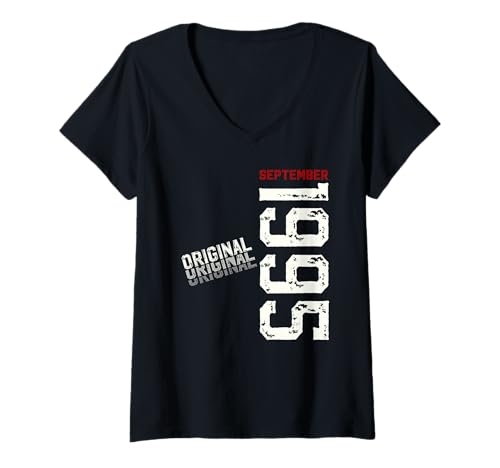 Damen 30. Geburtstag Mann Geschenk Original September 1995 T-Shirt mit V-Ausschnitt von 30. Geburtstag Geschenk Original September 1995
