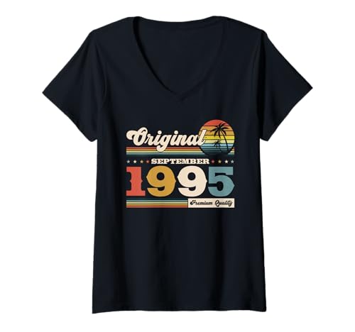 Damen 30. Geburtstag Mann Geschenk Original September 1995 T-Shirt mit V-Ausschnitt Damen 30. Geburtstag Mann Geschenk Original September 1995 T-Shirt mit V-Ausschnitt von 30. Geburtstag Geschenk Original September 1995