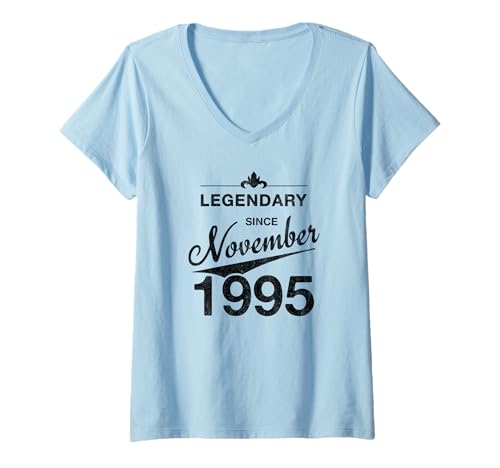 Damen 30. Geburtstag 30 Jahre alt Legendär seit November 1995 T-Shirt mit V-Ausschnitt Damen 30. Geburtstag 30 Jahre alt Legendär seit November 1995 T-Shirt mit V-Ausschnitt von 30. Geburtstag November 1995 Geschenk Dreißigster