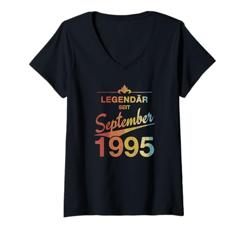 Damen 30. Geburtstag 30 Jahre alt Legendär seit September 1995 T-Shirt mit V-Ausschnitt Damen 30. Geburtstag 30 Jahre alt Legendär seit September 1995 T-Shirt mit V-Ausschnitt von 30. Geburtstag September 1995 Geschenk Dreißigster