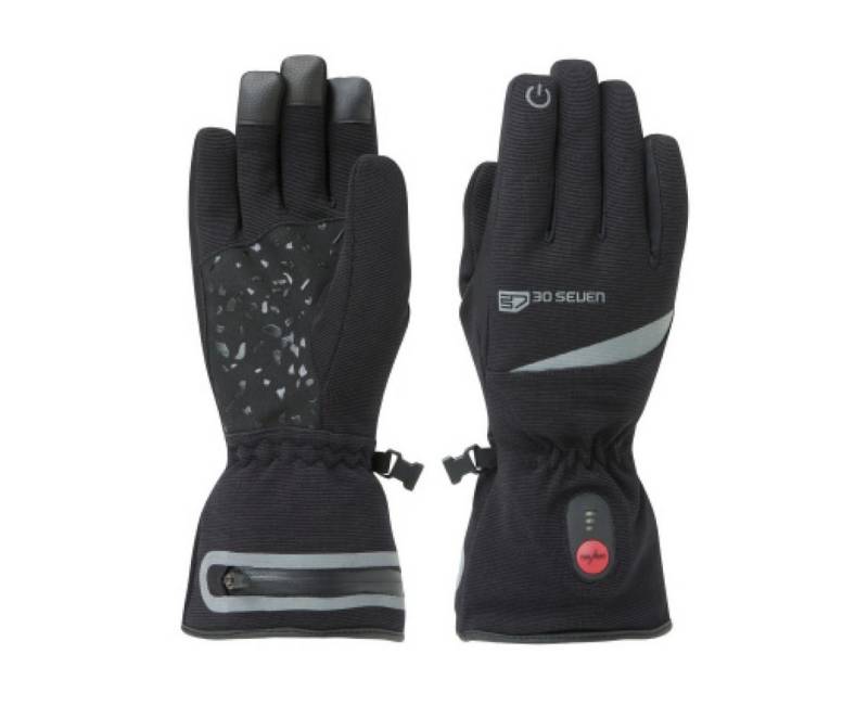 30seven Fahrradhandschuhe beheizte Thinsulate Comfort Handschuhe - schwarz 7,4V Set inkl. 2 Akkus & Doppelladegerät von 30seven