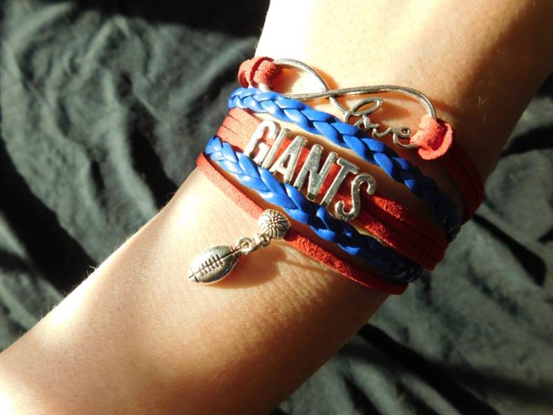 New York Giants Wickelarmband | Lg Riesen Großen Blau Fußball Schmuck von 315DesignCompany