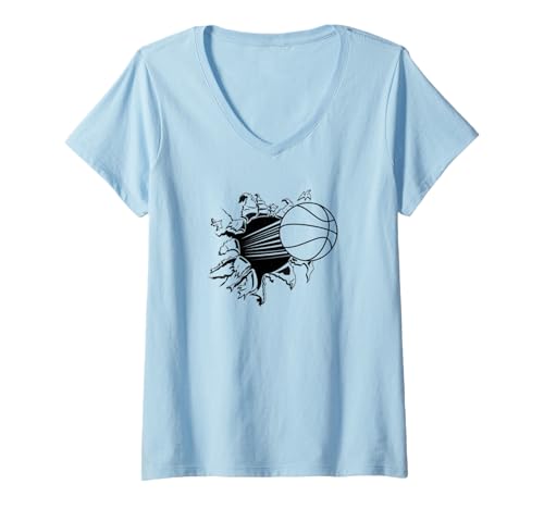 Damen Schießen Basketball, Sport T-Shirt mit V-Ausschnitt Damen Schießen Basketball, Sport T-Shirt mit V-Ausschnitt von 316 Sports