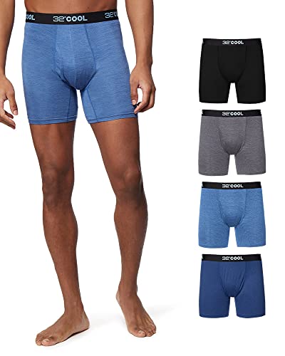 32 DEGREES Coole Herren-Boxershorts, schnell trocknend, mit elastischem Bund, Schwarz/Blau/Denim/Anthrazit, X-Large von 32 DEGREES