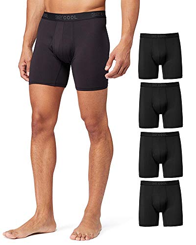 32º DEGREES Herren-Boxershorts, aktives Netzgewebe, schnelltrocknend, 4 Stück, 4 Schwarz, X-Large von 32 DEGREES