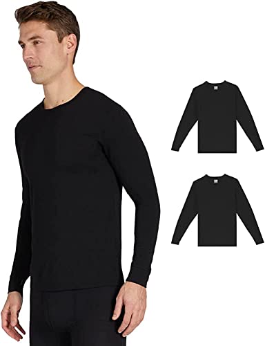 32 Grad Herren-Thermo-Baselayer, Rundhalsausschnitt, leicht, 2er-Pack, Schwarz/Schwarz, Klein von 32 Degrees