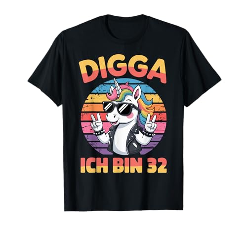 32. Geburtstag Frauen Geschenk Einhorn 32 Jahre Deko Lustig T-Shirt von 32. Geburtstag Geschenk Junge Geschenkidee
