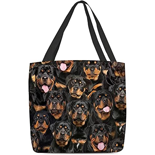 321 Handtasche Mit Innentasche Ein Haufen Rottweiler Wiederverwendbare Fitnessstudio Handtasche Unisex Damen Umhängetasche Damen 15X50X40cm von 321