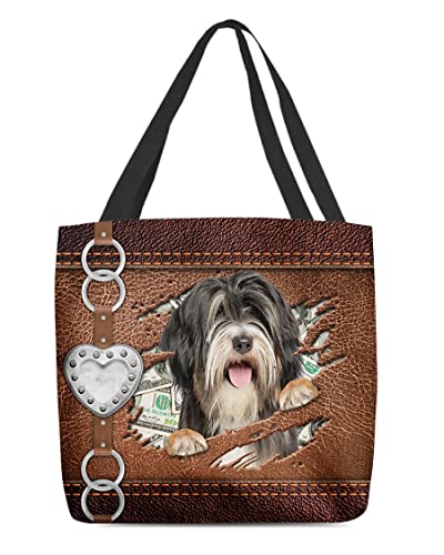 321 Handtasche Tibet Terrier Ließ Mich Ausgehen Wasserbeständige Büro Strandtasche Langlebig Shopper Stoffbeutel 15X50X40cm von 321