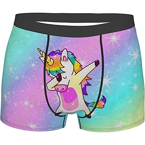 321 Retroshorts Einhorn-Regenbogensterne Männer Unterwäsche Atmungsaktive,Weiche Boxer Unterwäsche Male Boxershorts M von 321