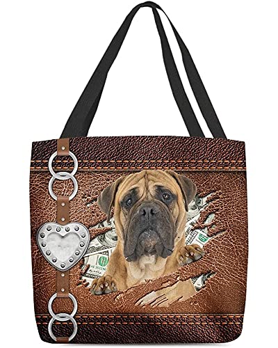 321 Shopping Bag Bullmastiff Ließ Mich Ausgehen Geräumige Freizeit Umhängetasche Damen Faltbar Reisen Handtasche 15X50X40cm von 321