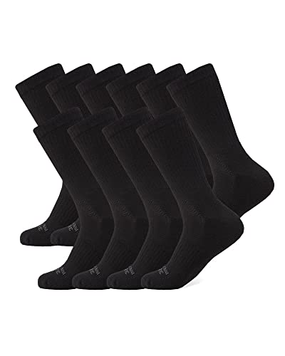 32 Degrees Herren-Socken, 5er-Pack, bequem, geruchshemmend, Fußgewölbeunterstützung, aktiv, lässig, Arbeit, Schwarz, Large von 32 Degrees