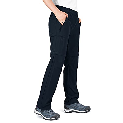 33,000ft Damen Convertible Zip Off Wanderhose mit UV-Schutz Mehrere Taschen Damen Stretch Cargohose für Trekking, Camping, Walking, blau, 36 von 33,000ft