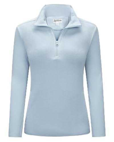 33,000ft Damen Fleece Pullover mit Halbreißverschluss Fleeceshirt Winter Warm Ski-Pullover Microfleece Atmungsaktiv Fleecepulli für Reisen Wandern Skifahren Hellblau 36 von 33,000ft