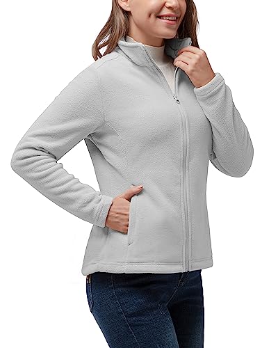 33,000ft Damen-Fleecejacke, leicht, warm, durchgehender Reißverschluss, atmungsaktiv, Microfleece, Damenpullover, lässig, langärmelig, ideal für Reisen, Outdoor-Sport, lime, 38 von 33,000ft