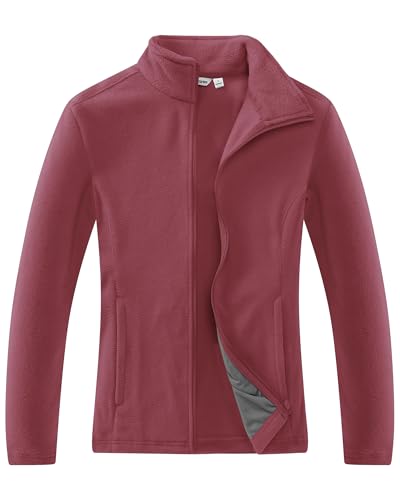 33,000ft Damen Fleecejacke mit Durchgehendem Reißverschluss Stehkragen Damen Leichte Fleece Jacke Antistatische Outdoor Damenjacke für Wandern und Freizeit, Rostrot XS 33,000ft Damen Fleecejacke mit Durchgehendem Reißverschluss Stehkragen Damen Leichte Fleece Jacke Antistatische Outdoor Damenjacke für Wandern und Freizeit, Rostrot XS von 33,000ft