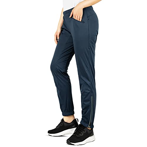 33,000ft Damen Lang Fahrradhose Wasserdicht Radhose Winter Thermo Radlerhose Frauen Lange Hose Cycling Pants Hosen Blau von 33,000ft